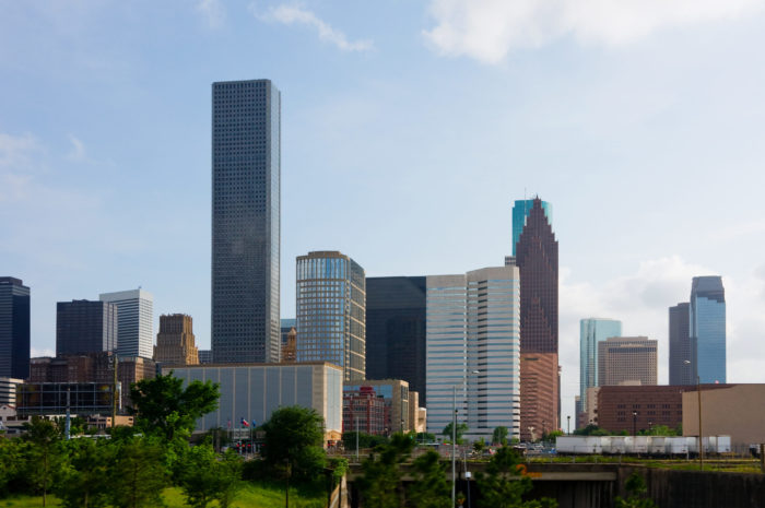 Houston Texas skyline on a sunny day